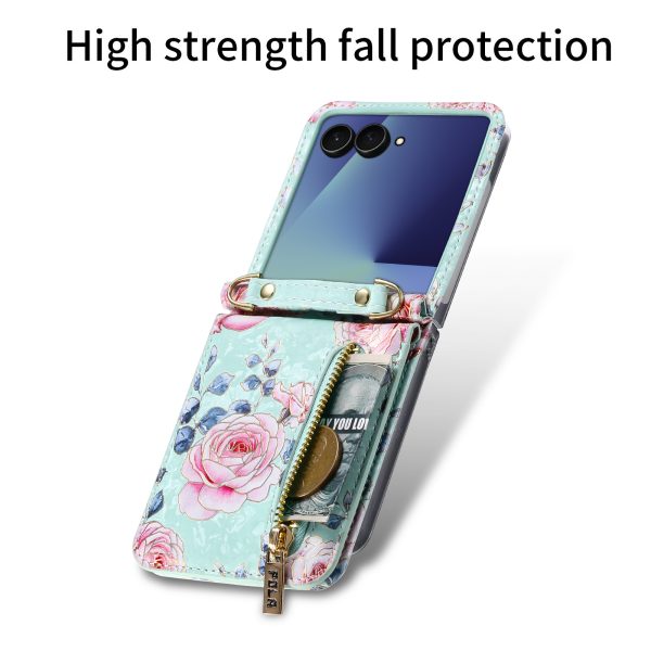 Z Flip 7/6/5 Wallet Case with Floral Pattern - Image 8