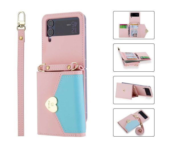 Z Flip 4/3 Case with Heart Wallet