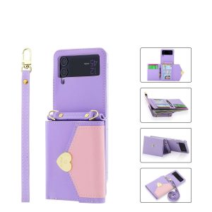 Z Flip 4/3 Case with Heart Wallet