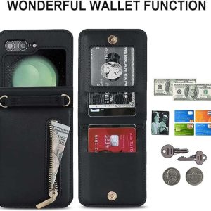Z Flip 5/6 Case with Zipper Card Slots