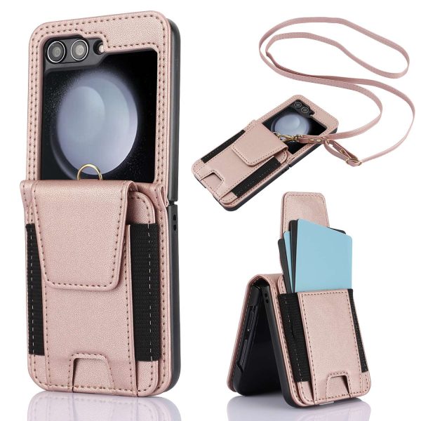 Z Flip 5 Case with Bouncy Card Slots and Magnetic