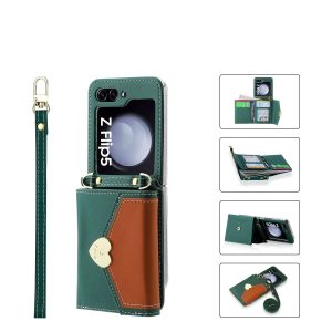 Z Flip 5 Wallet Case with Love Symbol