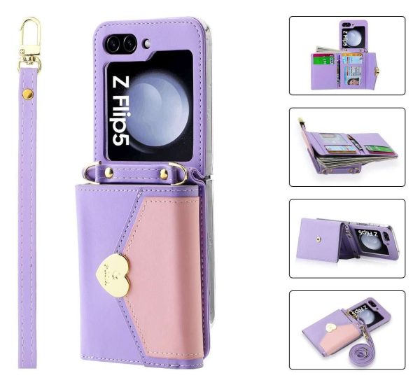 Z Flip 5 Wallet Case with Love Symbol