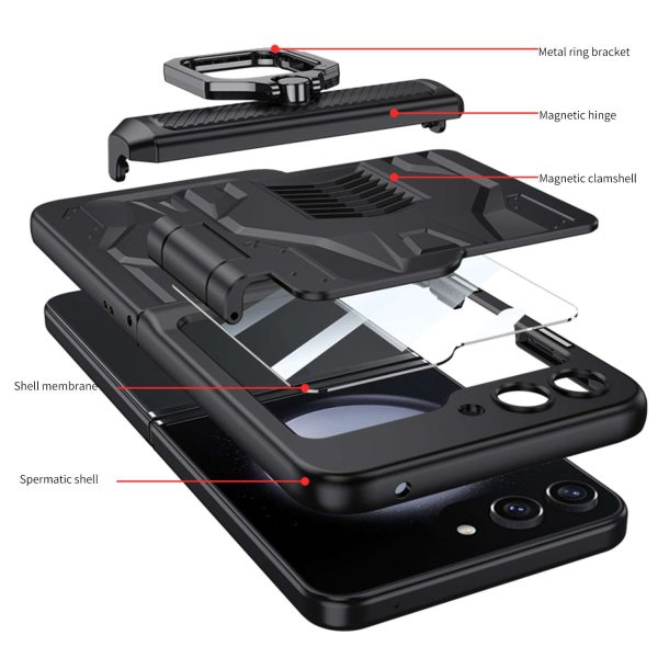 Z Flip 5 Ring Armor Case with Hiden Card Holder - Image 8