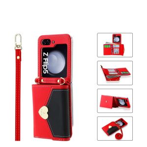 Z Flip 5 Wallet Case with Love Symbol