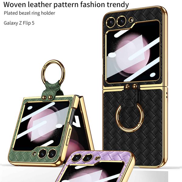 Z Flip 5 Ring Case with Plaid Pattern - Image 7