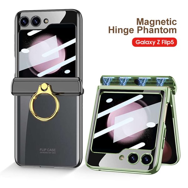 Z Flip 5 Clear Case with Magnetic Hinge Protection - Image 6
