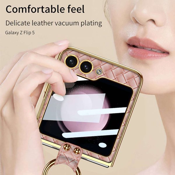 Z Flip 5 Ring Case with Plaid Pattern - Image 2