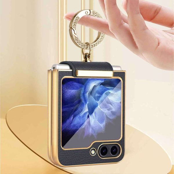 Z Flip 5 Ring Case with Leather Material - Image 9