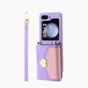 Z Flip 5 Wallet Case with Love Symbol