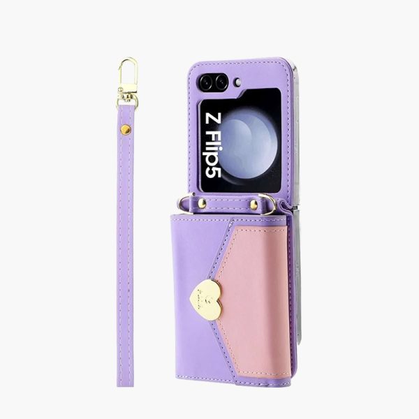 Z Flip 5 Wallet Case with Love Symbol