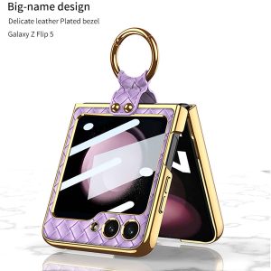 Z Flip 5 Ring Case with Plaid Pattern
