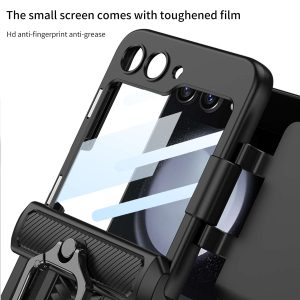 Z Flip 5 Ring Armor Case with Hiden Card Holder