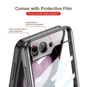 Z Flip 5 Clear Case with Magnetic Hinge Protection