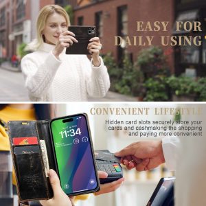 Phone Case with 2 Card Slots & 1 Cash Slot for iPhone