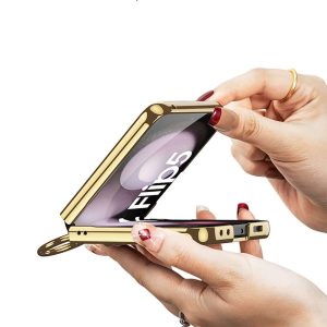 Z Flip 5 Ring Case with Plaid Pattern