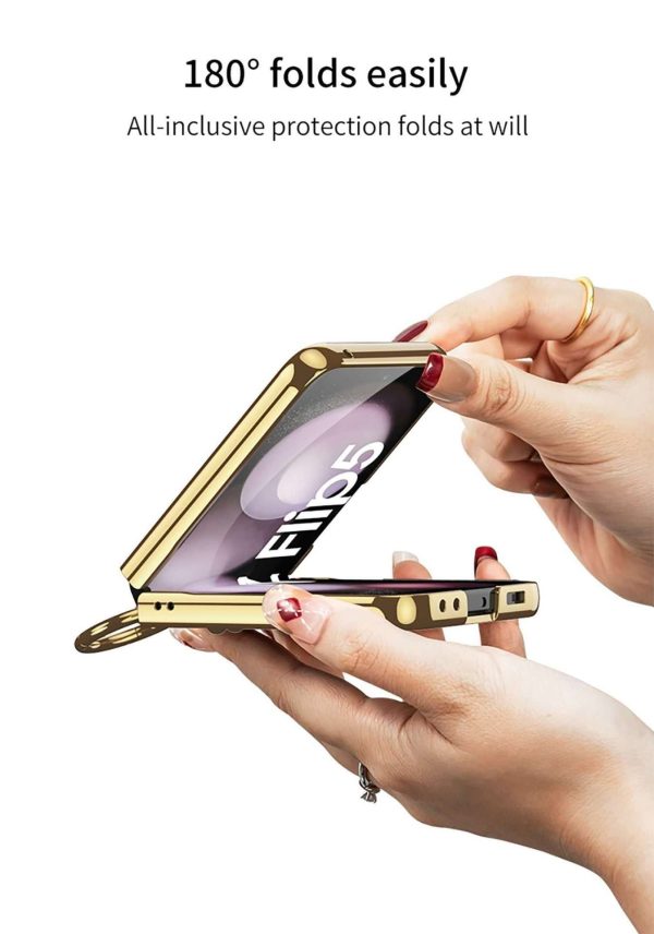 Z Flip 5 Ring Case with Plaid Pattern - Image 6