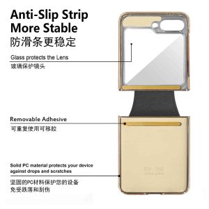 Z Flip 5 Ring Case with Leather Material