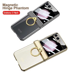 Z Flip 5 Clear Case with Magnetic Hinge Protection