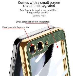 Z Flip 5 Ring Case with Plaid Pattern