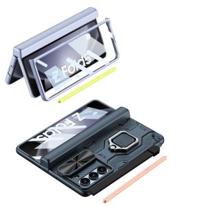 Z Fold 5 Case with Ring Kicstand & Wrist Strap