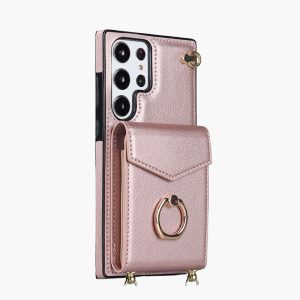 Ring wallet stand phone case for Samsung 23 22 21 20