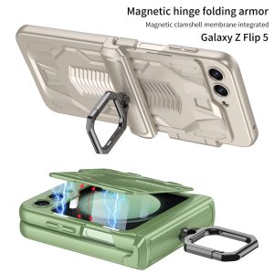Z Flip 5 Ring Armor Case with Hiden Card Holder