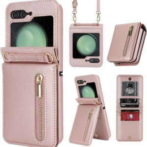 Z Flip 5/6 Case with Zipper Card Slots