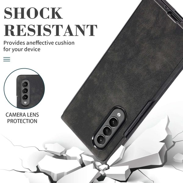Retro Leather Fold Phone Case, for Samsung Galaxy Z Fold 4/3 - Image 12