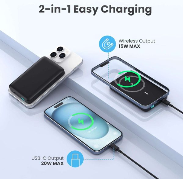 10000mAh Wireless Magnetic Power Bank LCD Display - Image 3
