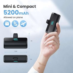 5200mAh Mini Power Bank with USB-C