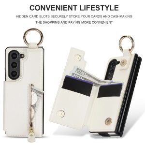 Z Fold Case with Zipper Wallet & Ring Holder