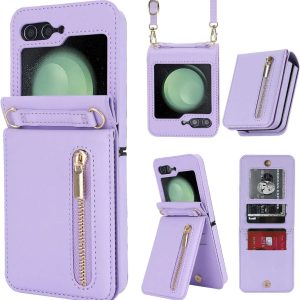 Z Flip 5/6 Case with Zipper Card Slots