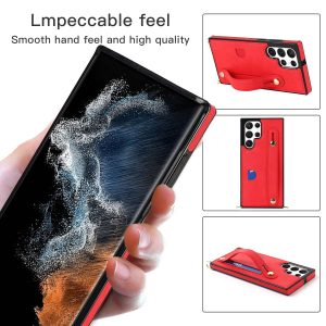Card Holder Case with Wist Strap for Samsung