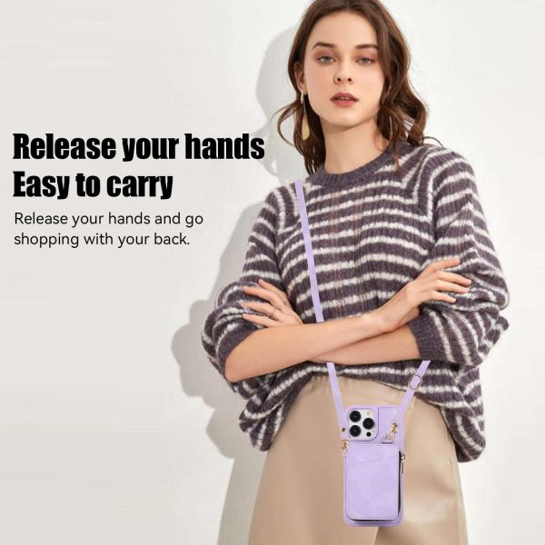 Zipper Wallet Case with Strap, for iPhone 14 13 - Image 8