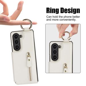 Z Fold Case with Zipper Wallet & Ring Holder