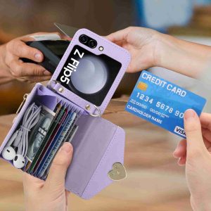Z Flip 5 & 6 Case With Love Zipper Wallet