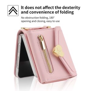 Z Flip 4/3 Case with Heart Zipper Wallet