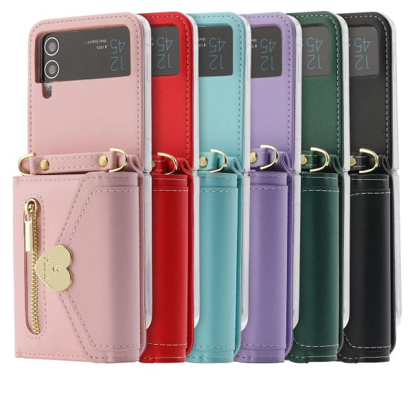 Z Flip 4/3 Case with Heart Zipper Wallet - Image 8