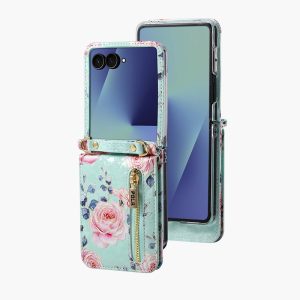 Z Flip 7/6/5 Wallet Case with Floral Pattern