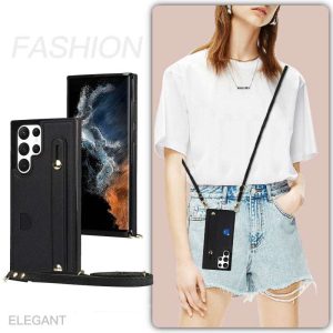Card Holder Case with Wist Strap for Samsung