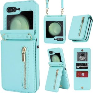Z Flip 5/6 Case with Zipper Card Slots