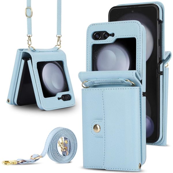 Z Flip 5 Case with Card Holders & Strap