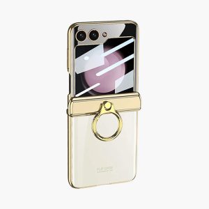 Z Flip 5 Clear Case with Magnetic Hinge Protection