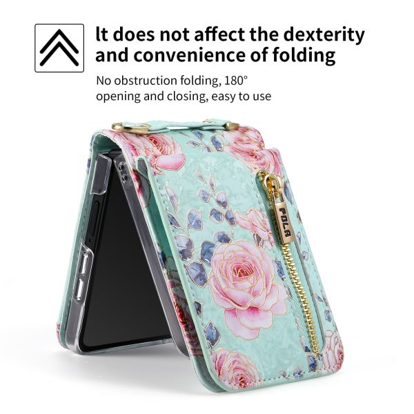 Z Flip 7/6/5 Wallet Case with Floral Pattern - Image 5
