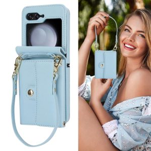 Z Flip 5 Case with Card Holders & Strap