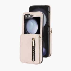 Z Flip 5 Case with Folding Zipper Wallet