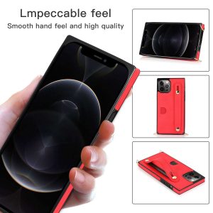 Phone Case with Wist Strap & Card Holder , for iPhone 15 14 13 12 11