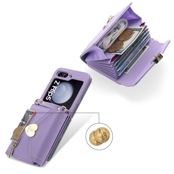 Z Flip 5 & 6 Case With Love Zipper Wallet - Image 5