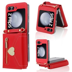 Z Flip 5 & 6 Case With Love Zipper Wallet